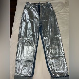 SANDRO metallic denim jeans. Size 36 EU/ US 4